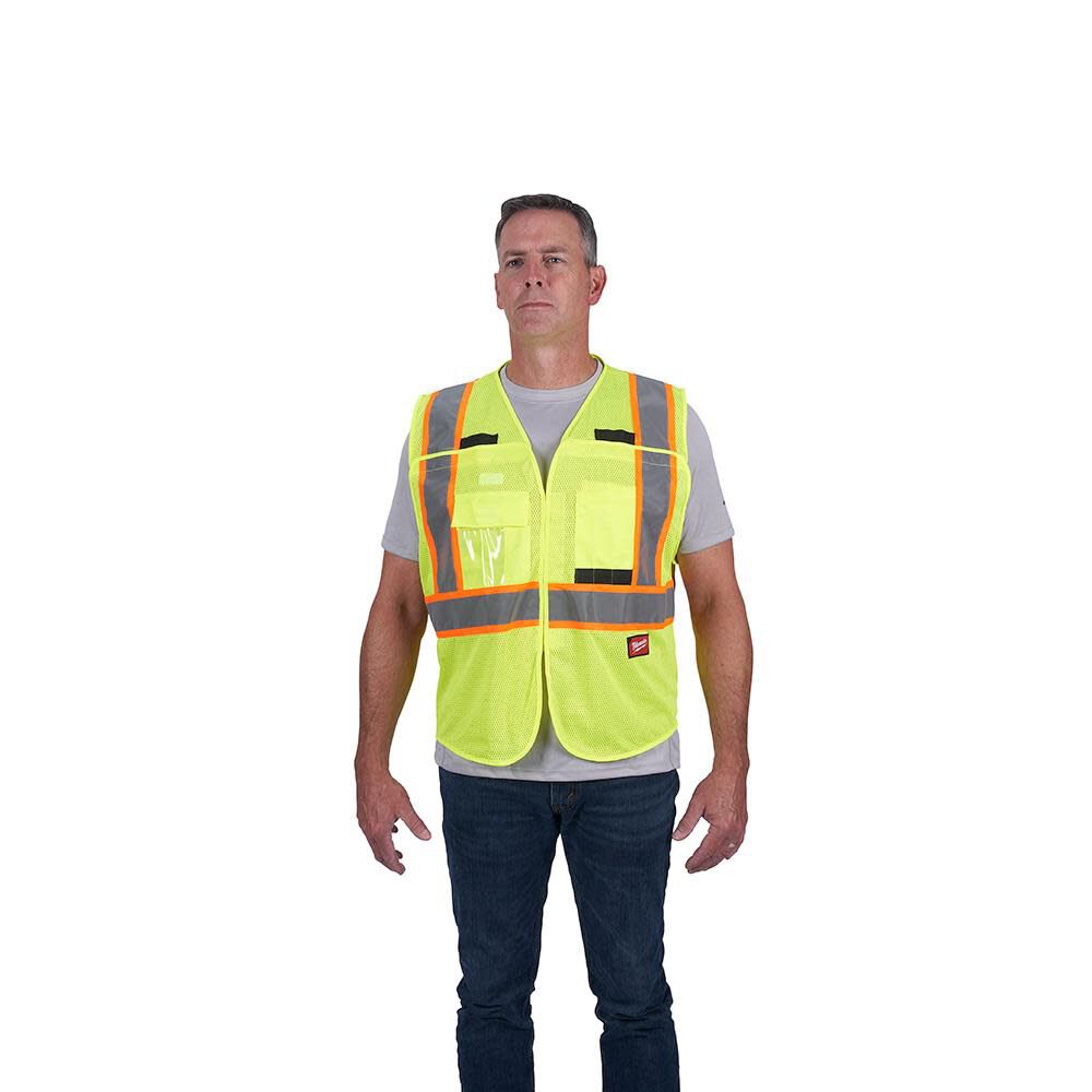 Milwaukee Class 2 Breakaway High Visibility Mesh Safety Vest, large image number 2