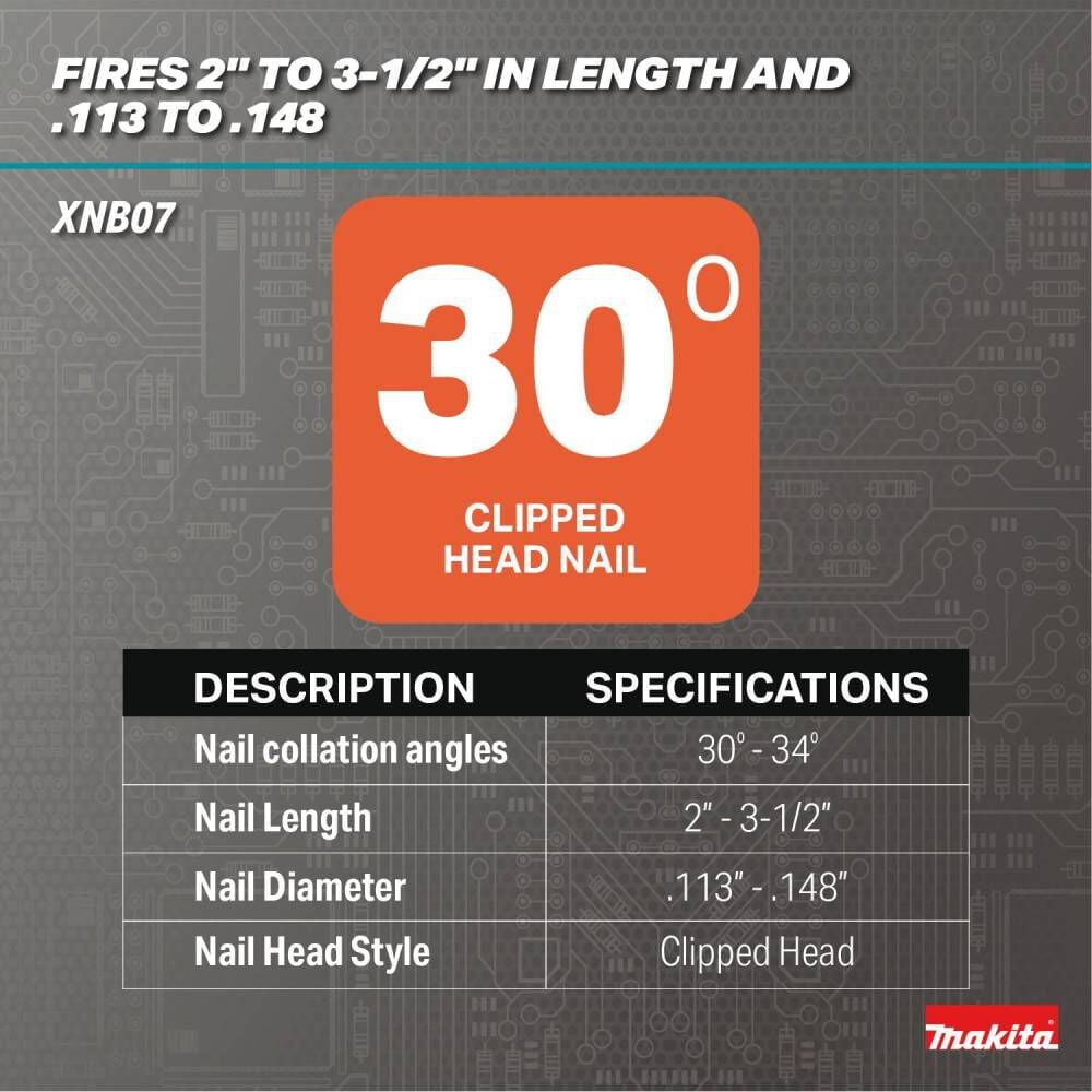 Makita 18V LXT Lithium-Ion Brushless Cordless 30 Degree Clipped Head 3-1/2 Inch Framing Nailer 4 Ah Kit, large image number 10