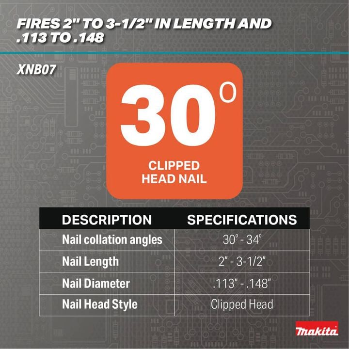Makita 18V LXT Lithium-Ion Brushless Cordless 30 Degree Clipped Head 3-1/2 Inch Framing Nailer 4 Ah Kit, large image number 9