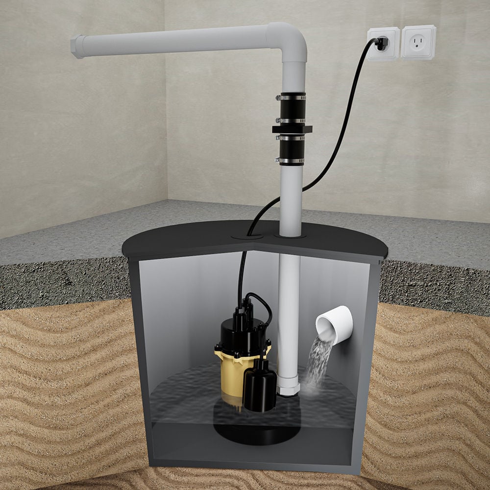 K2 Pumps Sump Pump Cast Aluminum 1/4 HP with Direct in Tethered Switch, large image number 5