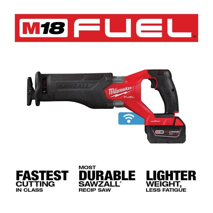 Milwaukee M18 FUEL SAWZALL Reciprocating Saw with ONE-KEY - 2 Battery XC5.0 Kit, large image number 2