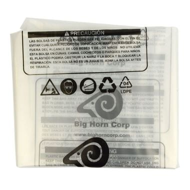 Big Horn 20" Diameter Clear Plastic Dust Collection Bag 32" x 42" 5pk
