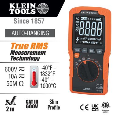Klein Tools Slim Digital Multimeter TRMS Auto Ranging, large image number 1
