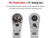 Tekton 1/4, 3/8, 1/2 Inch Drive Flex Head QR Stubby Ratchet Set, 3 Pieces, small image number 3