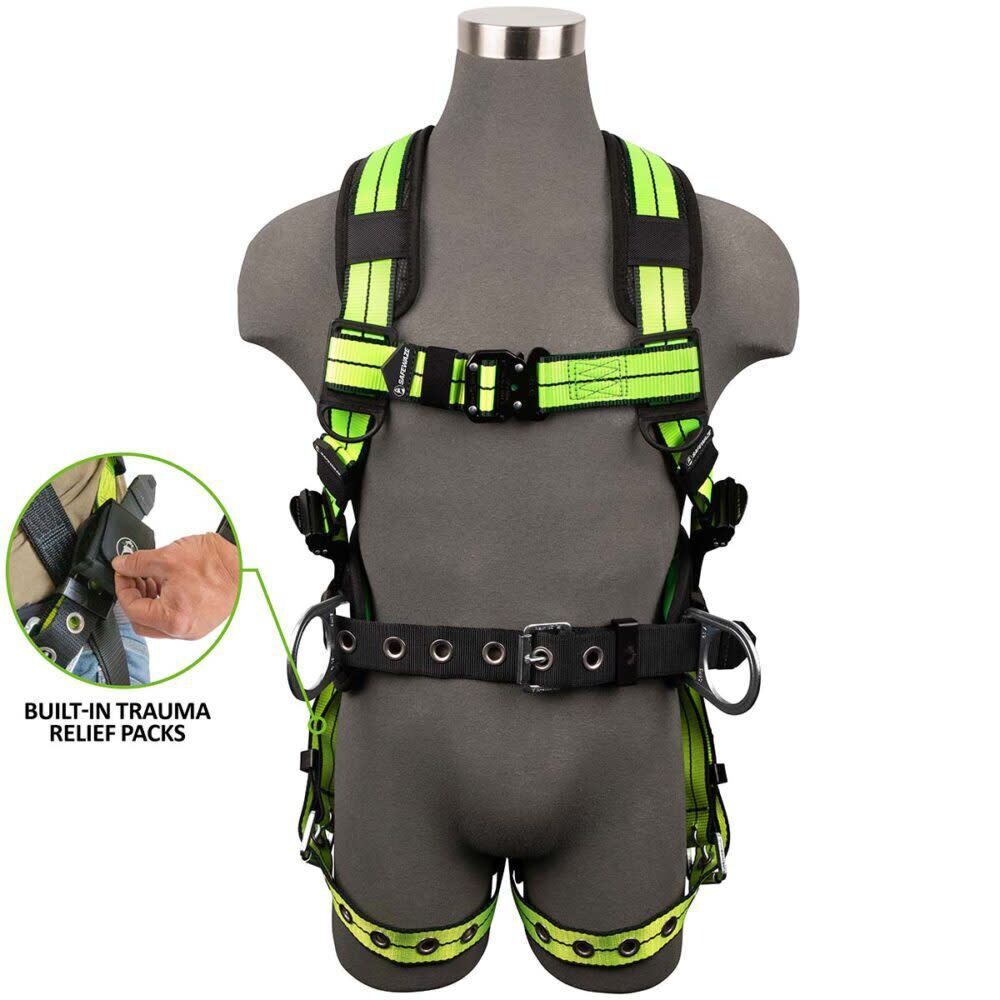 Safewaze PRO Construction Harness: 3D, QC Chest, TB Legs, Trauma relief - 023-1244