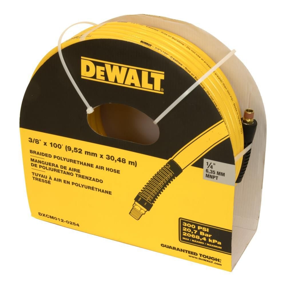 DEWALT 3/8 Inch x 100 Ft. Braided Polyurethane Air Hose - DXCM012-0254