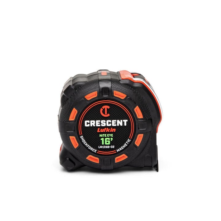Crescent Lufkin 1-1/4 Inch x 16 Ft. SHOCKFORCE NITE EYE Magnetic Tape Measure