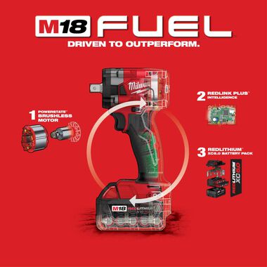 Milwaukee M18 FUEL 1/2 Compact Impact Wrench with Pin Detent Kit, large image number 6