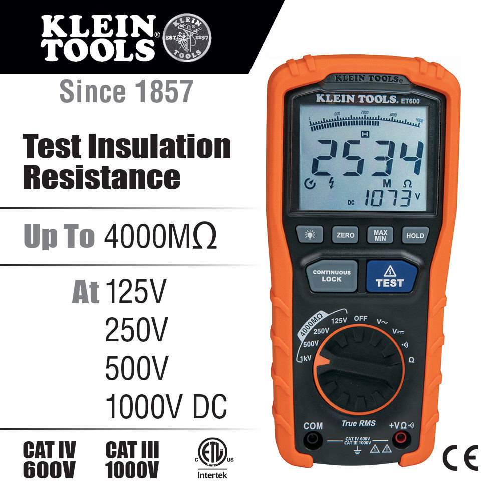Klein Tools Insulation Resistance Tester, large image number 2