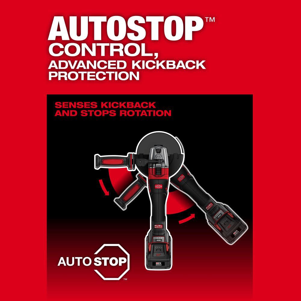 Milwaukee M18 FUEL 4 1/2 Inch - 6 Inch Dual Trigger Braking Grinder Paddle Switch with ONE KEY (Bare Tool), large image number 9