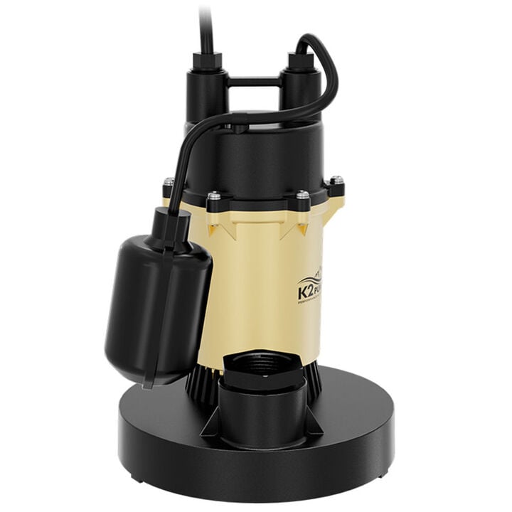 K2 Pumps Sump Pump Cast Aluminum 1/4 HP with Direct in Tethered Switch, large image number 5