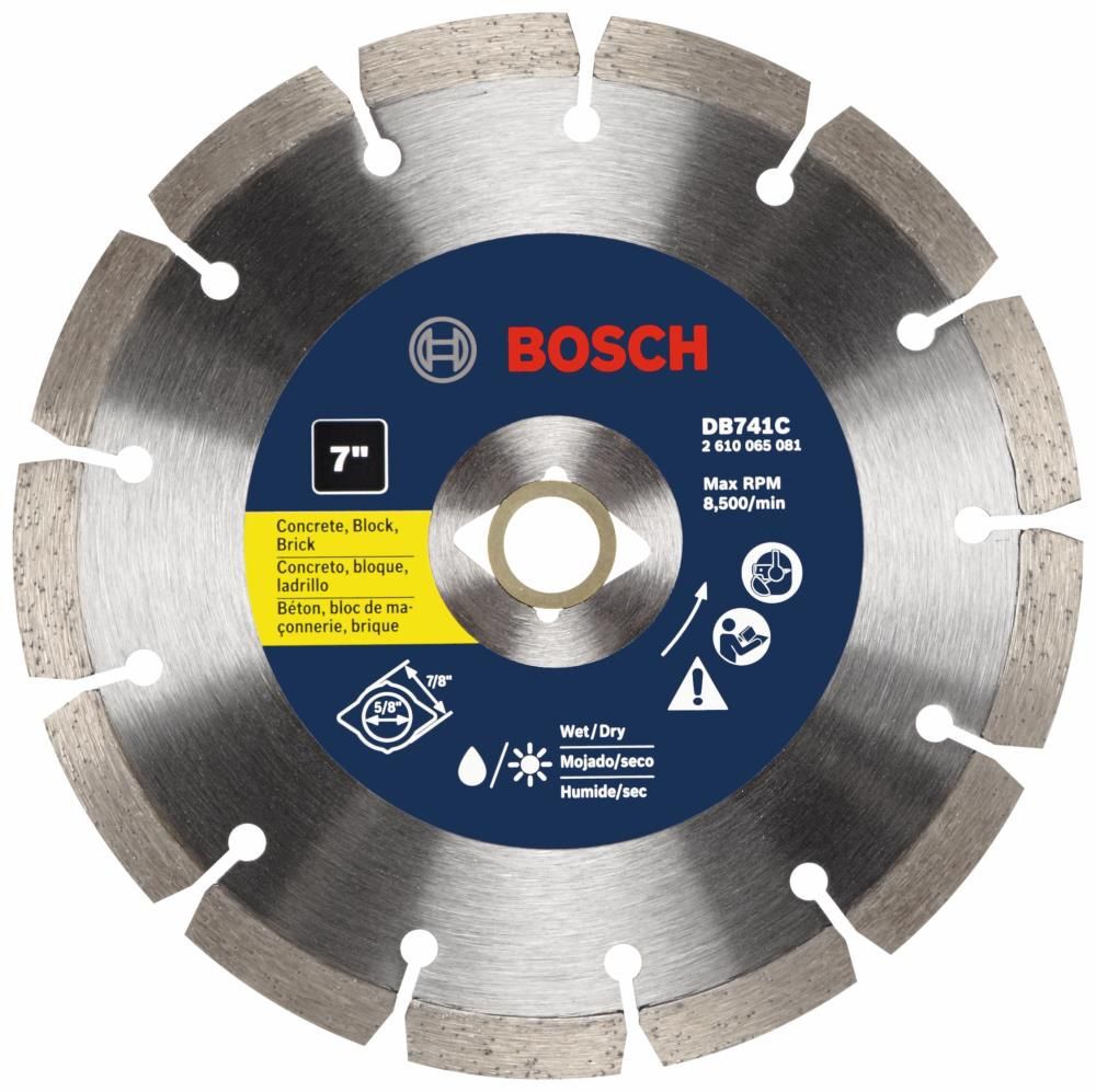 Bosch 7 Inch Premium Segmented Rim Diamond Blade for Universal Rough Cuts in General Purpose Concrete, large image number 1