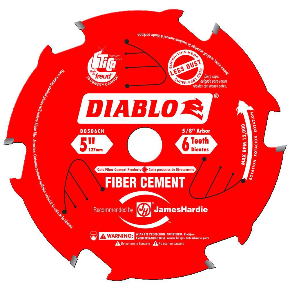 Diablo Tools 5"x 6 Tooth Carbide Fiber Cement HardiBlade, large image number 1