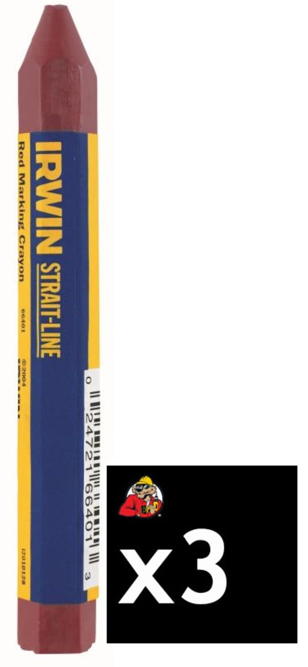 Irwin Red Blue Yellow & White Lumber Crayon Bundle, large image number 2