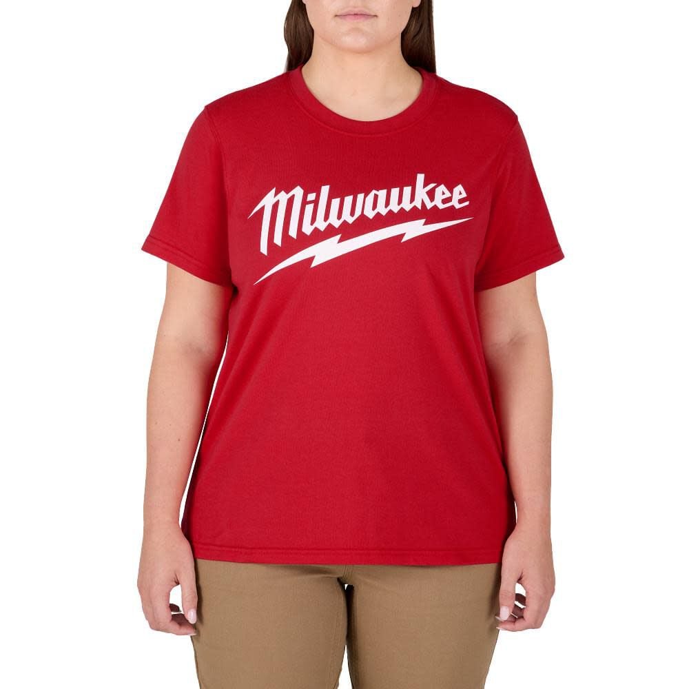 Milwaukee Womens GRIDIRON Logo Tee, Short Sleeve, Red Size XS – F453R-XS