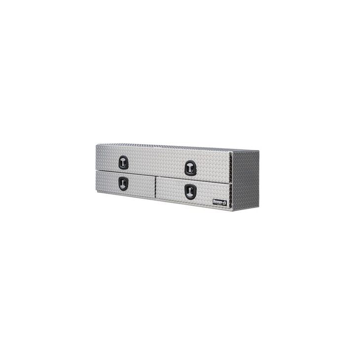 Buyers Products Company 21 x 18 x 72 Inch Diamond Tread Aluminum Heavy-Duty Flatbed Contractor With Lower Drawers, large image number 2