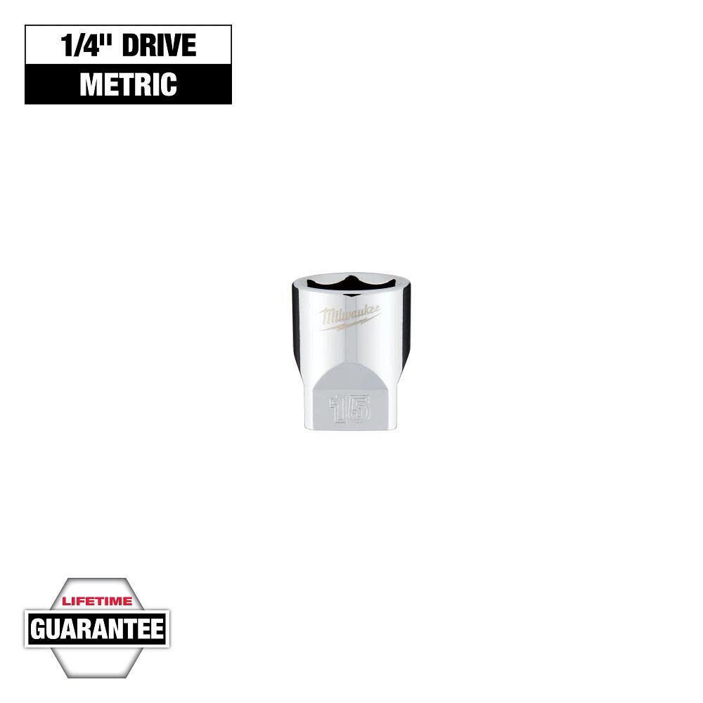 Milwaukee 1/4 in. Drive 15mm Metric 6-Point Socket, large image number 9