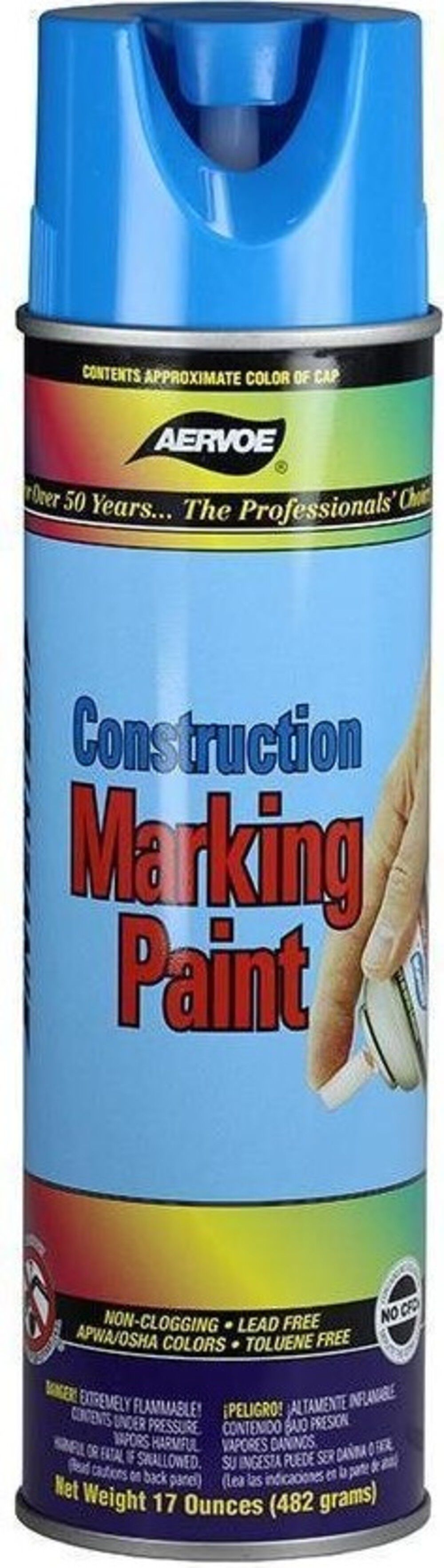 Aervoe 15 Oz Aerosol Fluorescent Blue Upside Down Construction Marking Paint 12 Pack, large image number 2