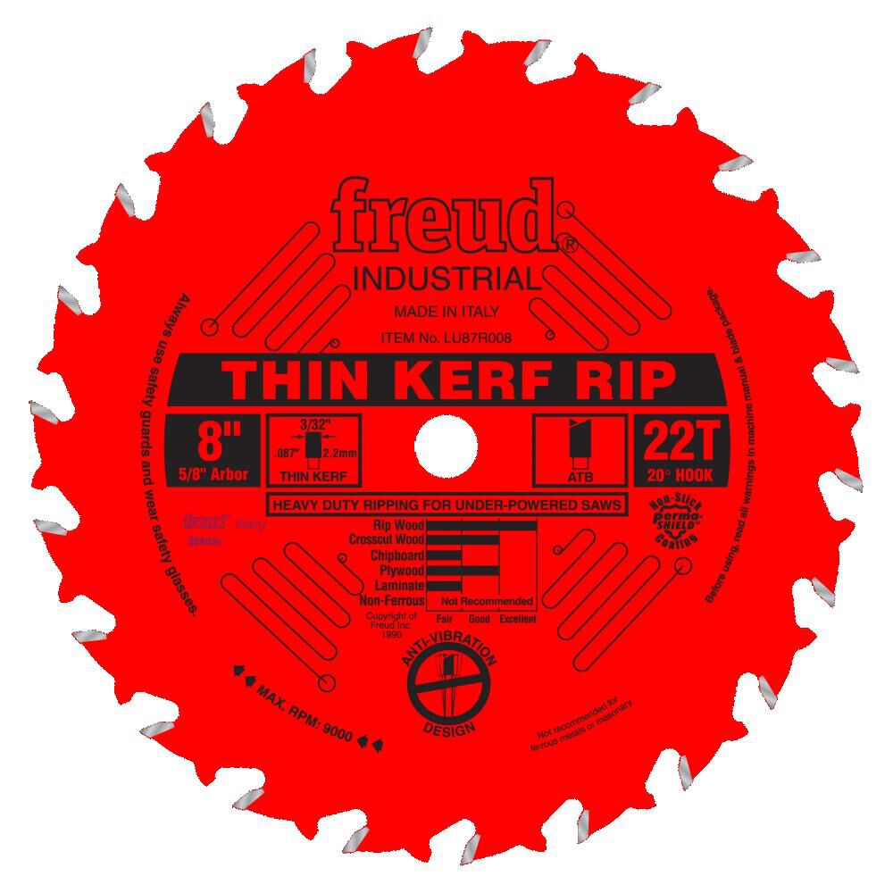Freud 8 Inch Thin Kerf Rip Blade with Perma-SHIELD Coating, large image number 1