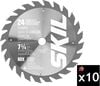 SKIL 7-1/4 Inch 24T Pack of 10 Carbide Tipped Circular Saw Blades, small image number 1
