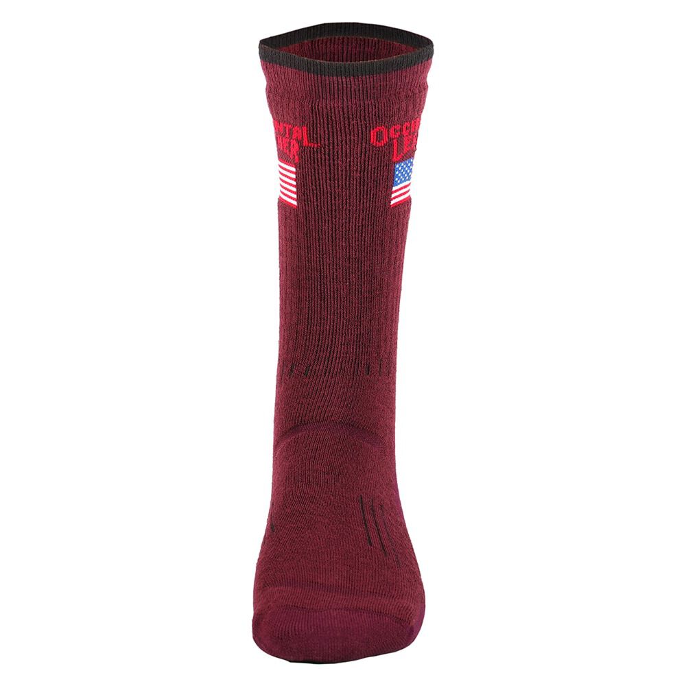 Occidental Leather Mid-Calf Oxy Flag Wool Socks Burgundy Unisex Fits Sizes 8-13, large image number 3