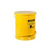 Justrite 14 Gallon Yellow Steel Self-Closing Cover Oily Waste Can, small image number 1
