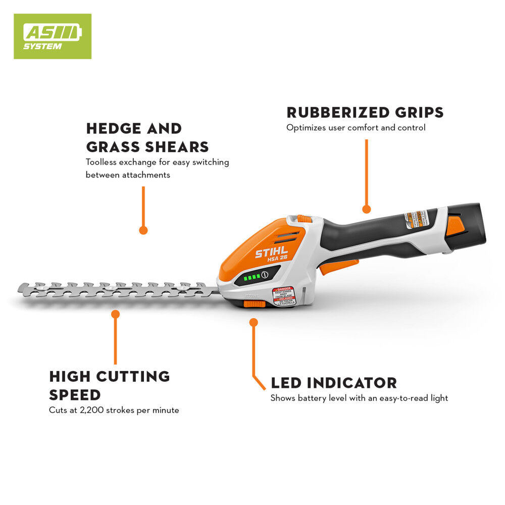 Stihl HSA 26 10.8 Volt Cordless Battery-Powered Garden Shrub Shear Kit, large image number 2