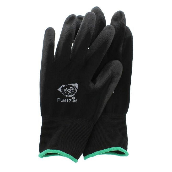 Global Glove Polyurethane Nylon Lightweight Work Gloves, Black, Medium