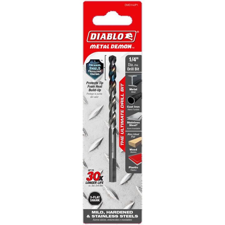 Diablo Tools 1/4 Inch Metal Demon Drill Bit for Mild, Hardened and Stainless, large image number 4