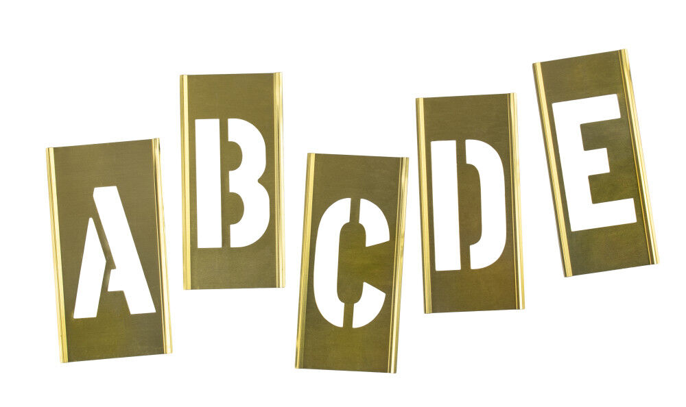 C H Hanson 2 Inch Stencil Set-Letter, Brass, 33 Pieces, large image number 2