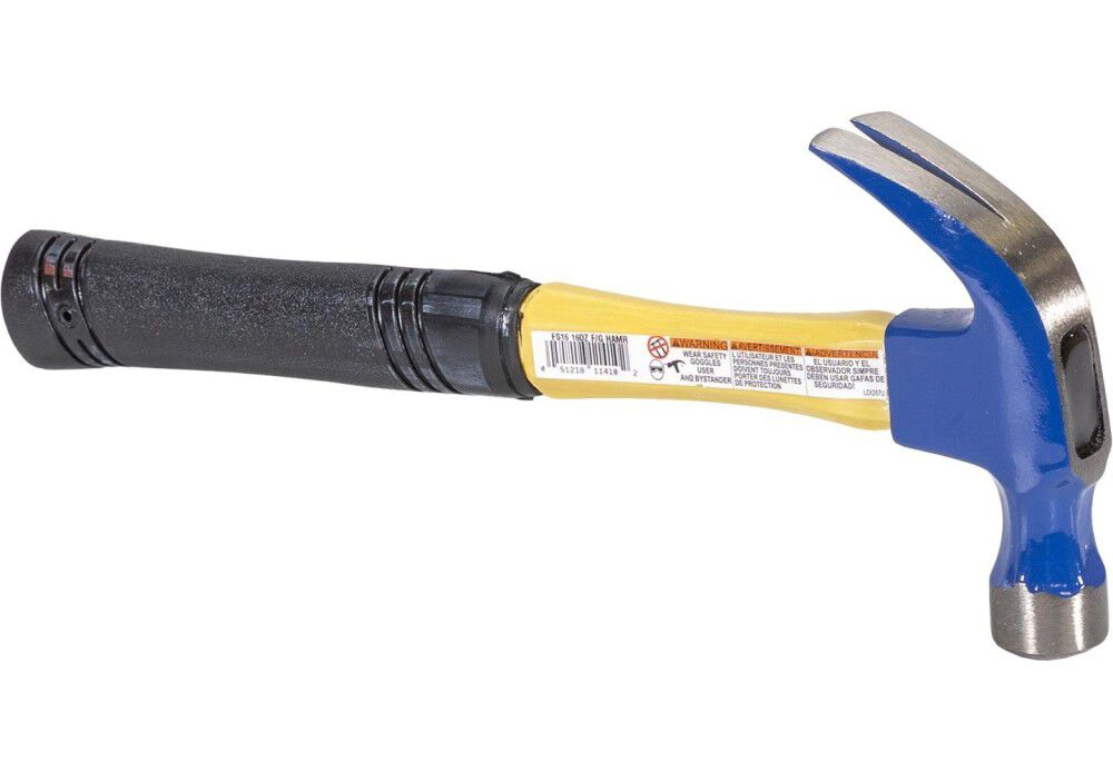 Vaughan VN11410 16 Oz Fiberglass Handle Curved Claw Nail Trim Hammer, large image number 7