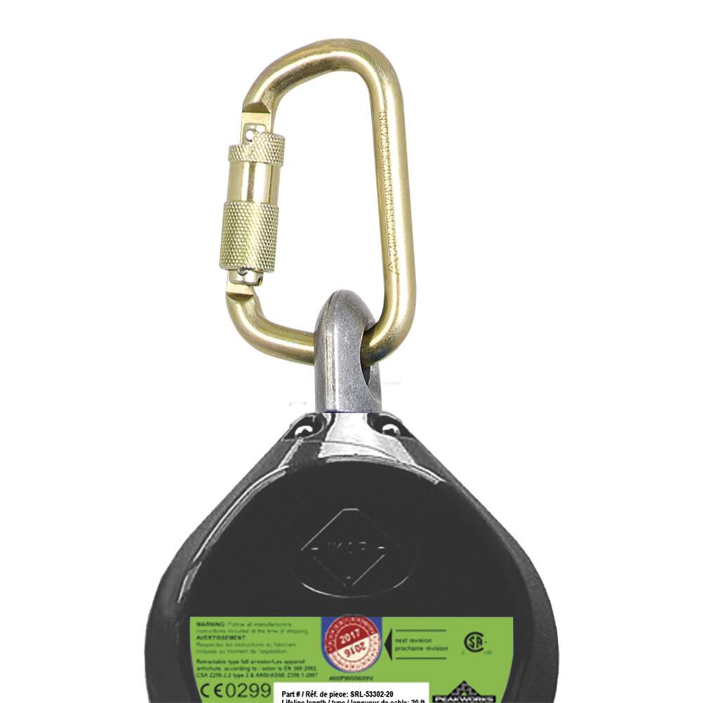 Jackson Safety 20 ft Self-Retracting Lifeline with Galvanized Steel Cable, Snap Hook, large image number 4