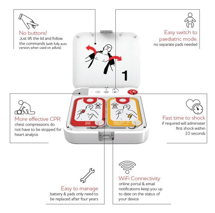 Aero Healthcare CARDIACT LIFEPAK CR2 Cellular Defibrillator, Semi-Automatic, English with Rugged Case, large image number 4