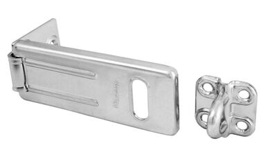 Master Lock 3-1/2in (89mm) Long Zinc Plated Hardened Steel Hasp with Hardened Steel Locking Eye - 703D