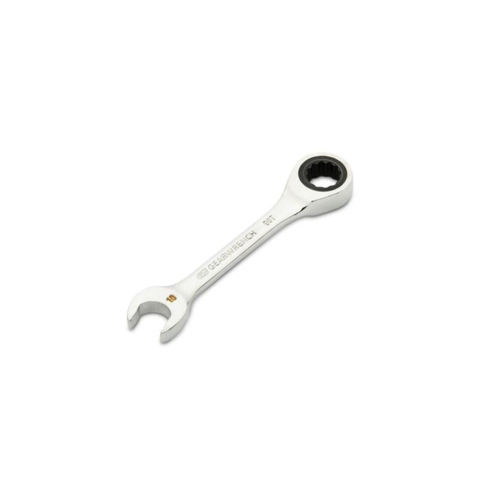 GEARWRENCH 10mm 90-Tooth 12 Point Stubby Combination Ratcheting Wrench, large image number 1