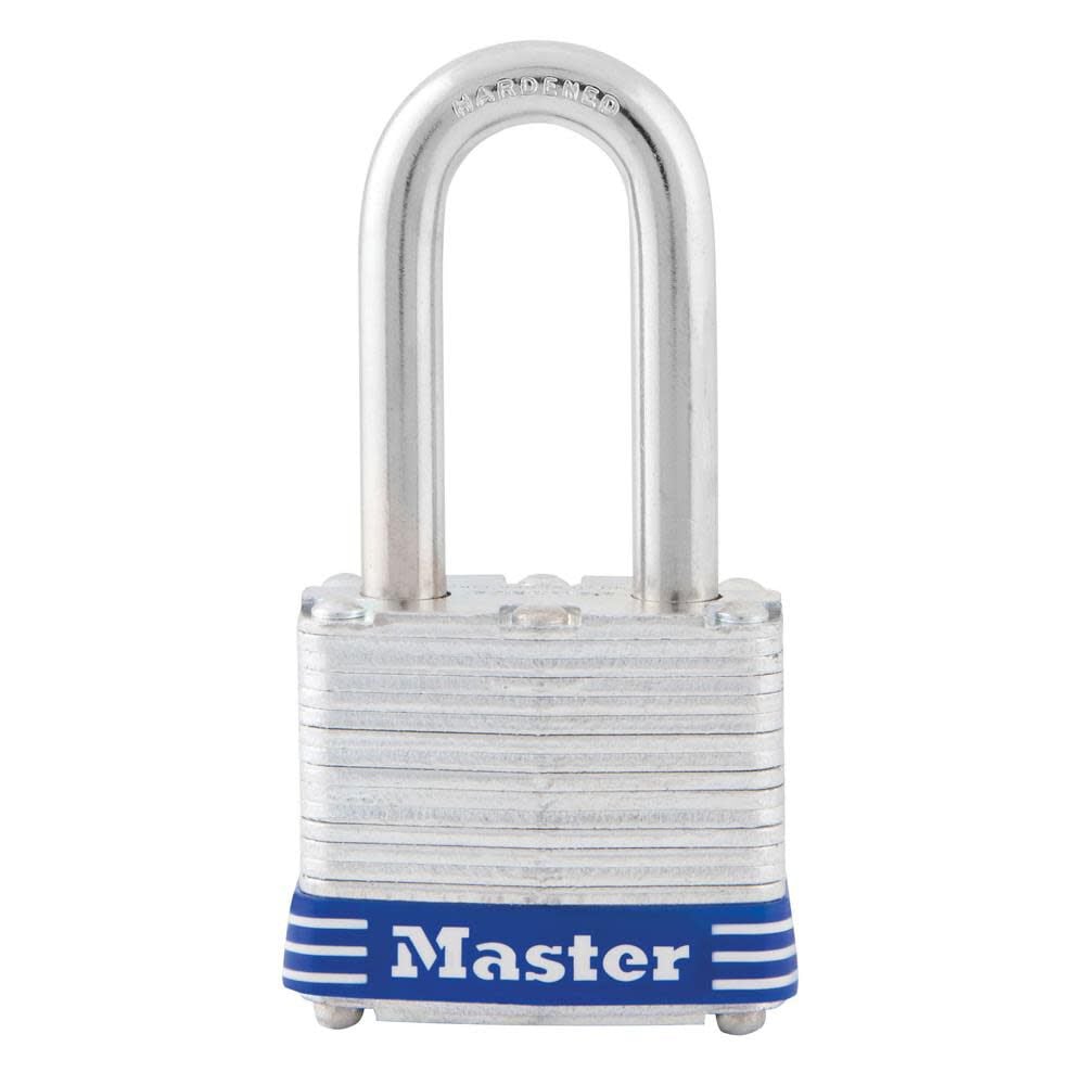 Master Lock 1-9/16 in (40mm) Wide Laminated Steel Pin Tumbler Padlock with 1-1/2 (38mm) Shackle – 3DLF