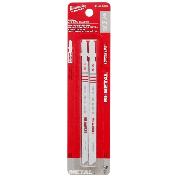 Milwaukee 5-1/4 in. 24 TPI Bi-Metal Jig Saw Blade 5PK, large image number 7