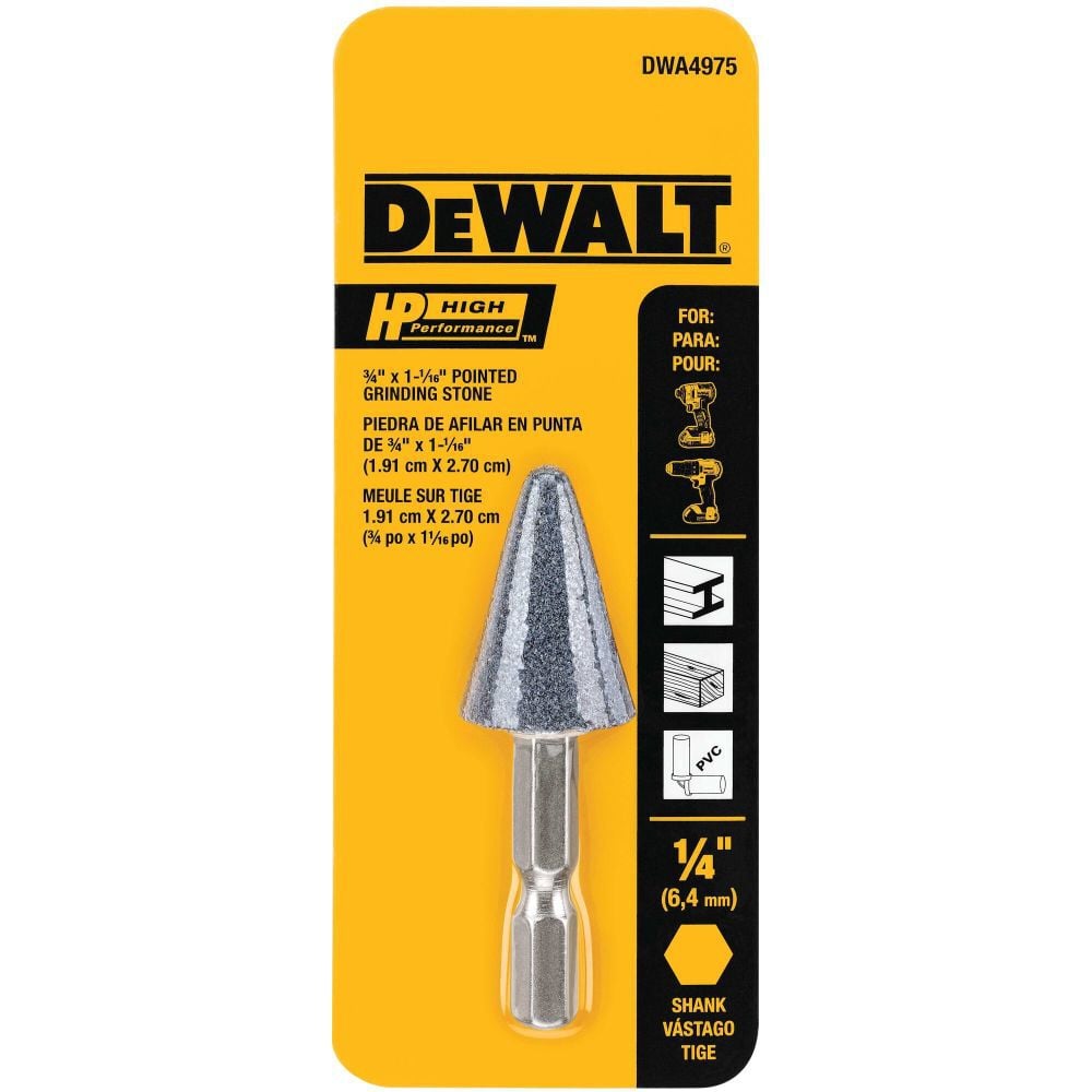 DEWALT 3/4in X 1-1/16in HP Pointed Grinding Stone DWA4975