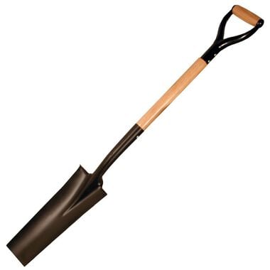Kraft Tool Co 14 Gauge Tempered Steel Square Blade Drain Spade with D Handle