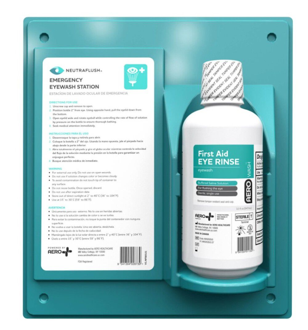 Aero Healthcare NeutraFlush Wall Station with 32 Oz Eye Rinse, large image number 1