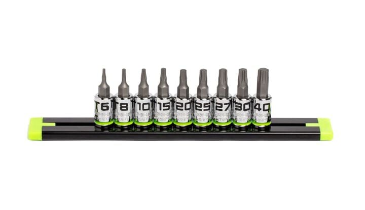 GripEdge Tools Rounding Prevention Technology 1/4 Inch Drive Star Driver Set 9 Pieces