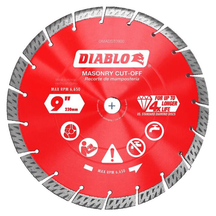 Diablo Tools 9 Inch Segmented Turbo Rim Diamond Cut-Off Blade for Masonry