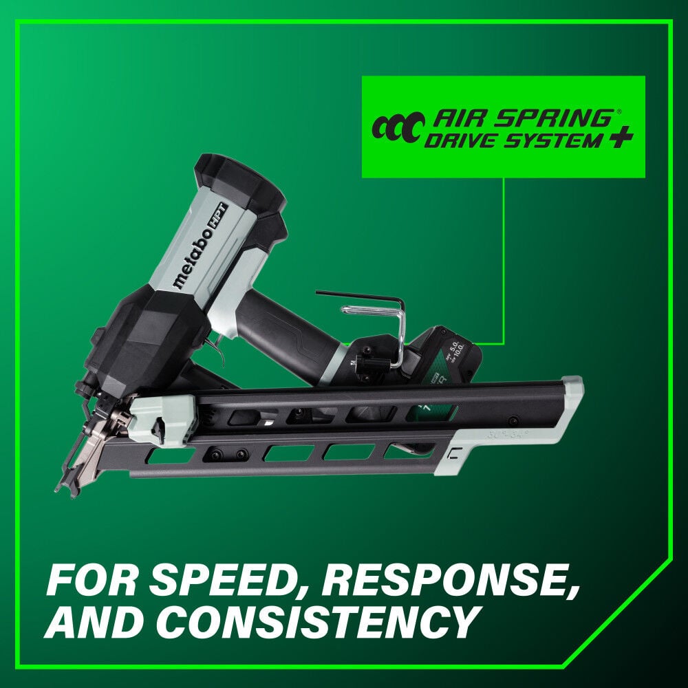 Metabo HPT Cordless Pneumatic 18V 30 Degree Paper Strip Framing Nailer Kit, large image number 15