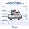 California Air Tools Ultra Quiet Oil-Free Corded 1HP 2 Gallon Industrial Aluminum Tank Air Compressor with Long Life Motor-Pump, small image number 3