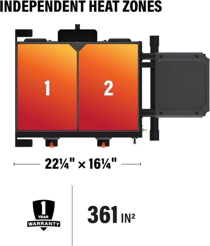 Blackstone Culinary 22 Inch 2 Burner Liquid Propane Griddle with Flex-Fold Legs, large image number 4