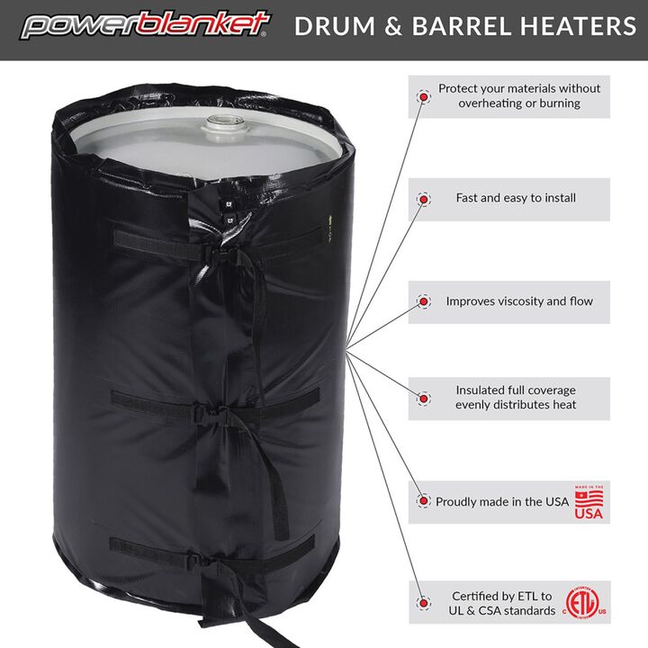 Powerblanket 55 Gallon / 208 Liter - Full Coverage Drum Heating Blanket, large image number 3