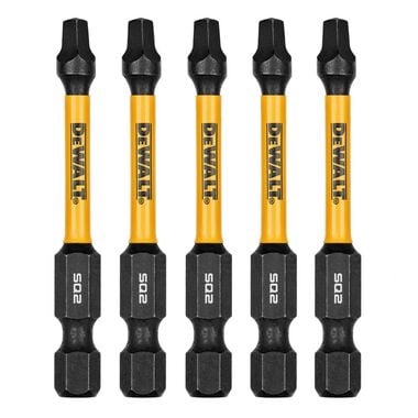 DEWALT 2 1/4 Inch Square #2 Flextorq, 5 Pack