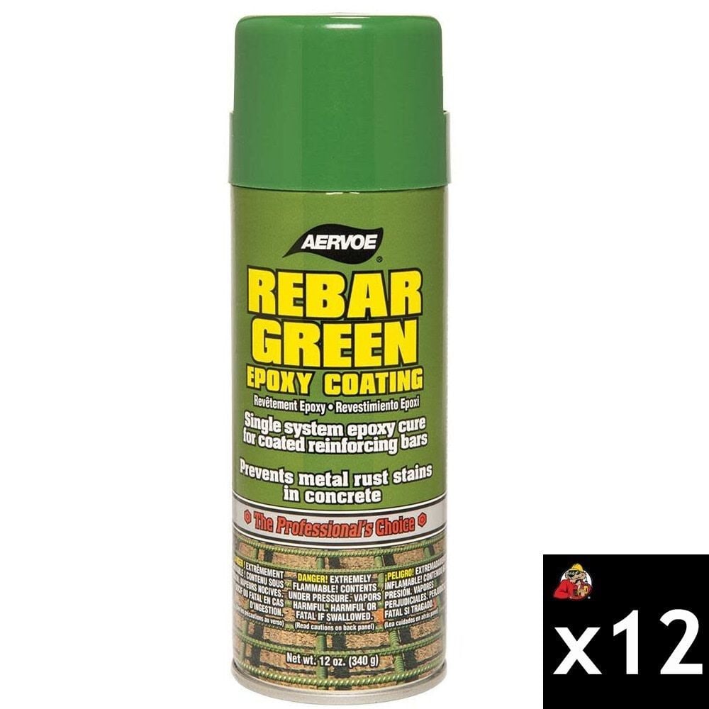 Aervoe 12 Oz Aerosol Rebar Green Epoxy Coating Bundle, 12 Pack – ATB000011483