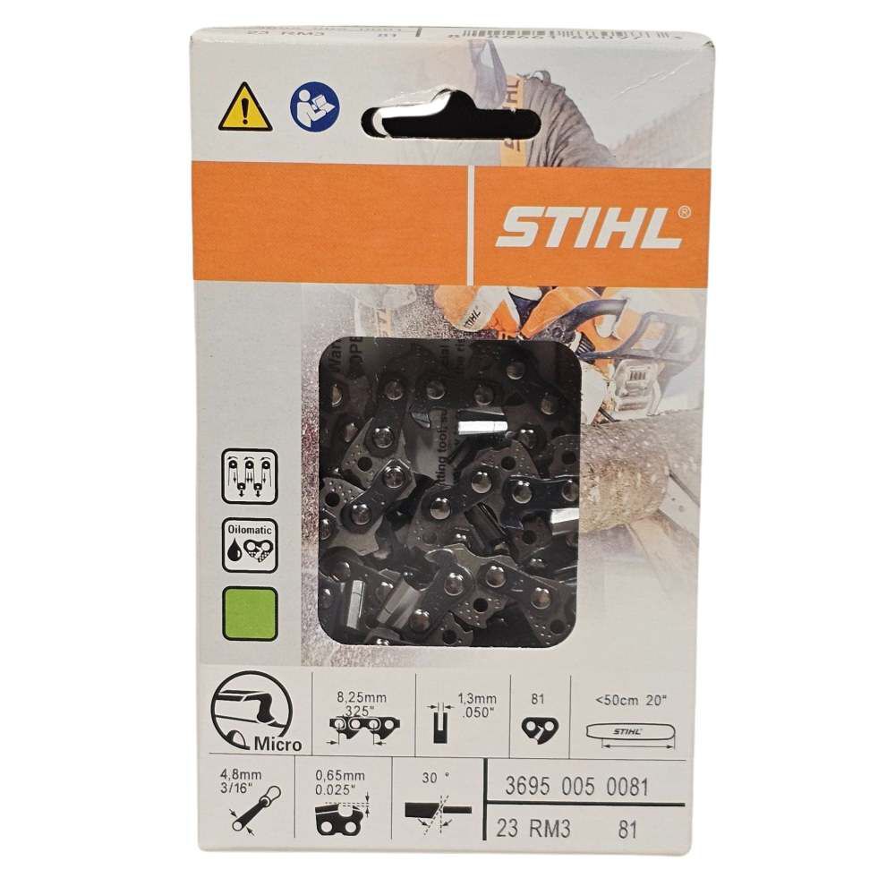 Stihl 2+1 Cut Kit 20 Inch Long 3/8 Inch Pitch 0.050 Inch Gauge Chainsaw Guide Bar and Two 23RM3 81 Link Chainsaw Chains, large image number 5