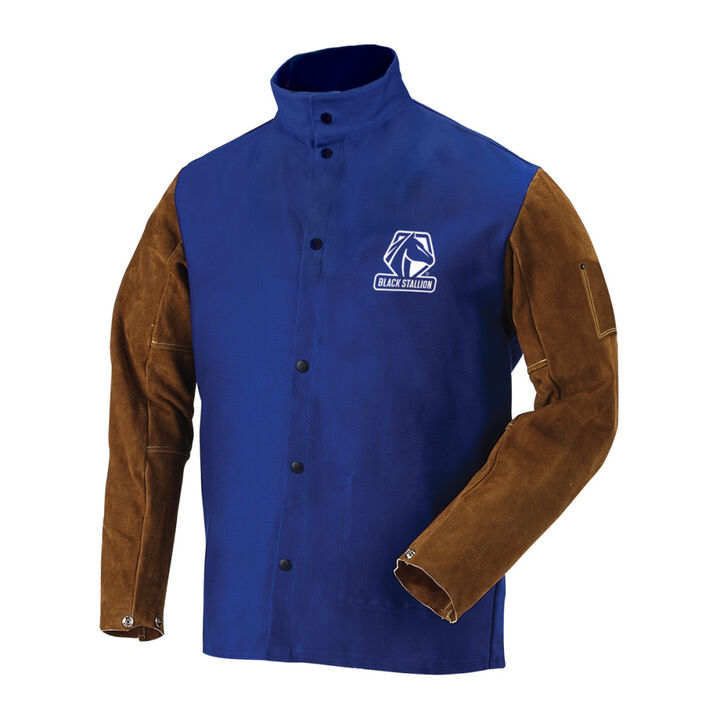 Black Stallion Welding Jacket 9oz Royal Blue Hybrid Medium, large image number 1